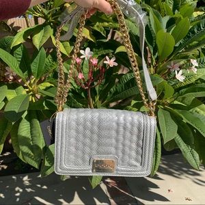 Bebe Gillian Silver Chain Crossbody